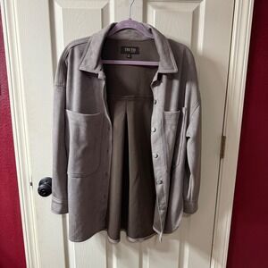 Truth by Republic Faux Suede Shirt Jacket size Medium. Gray. Button up